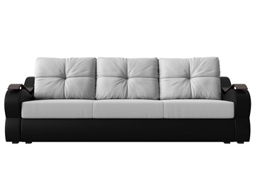 Прямой диван Меркурий еврокнижка, Белый/черный (экокожа) во Владивостоке - предосмотр 1