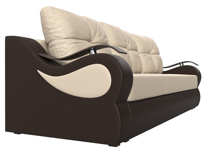 Прямой диван Меркурий еврокнижка, Бежевый/коричневый (экокожа) в Артеме - изображение 2