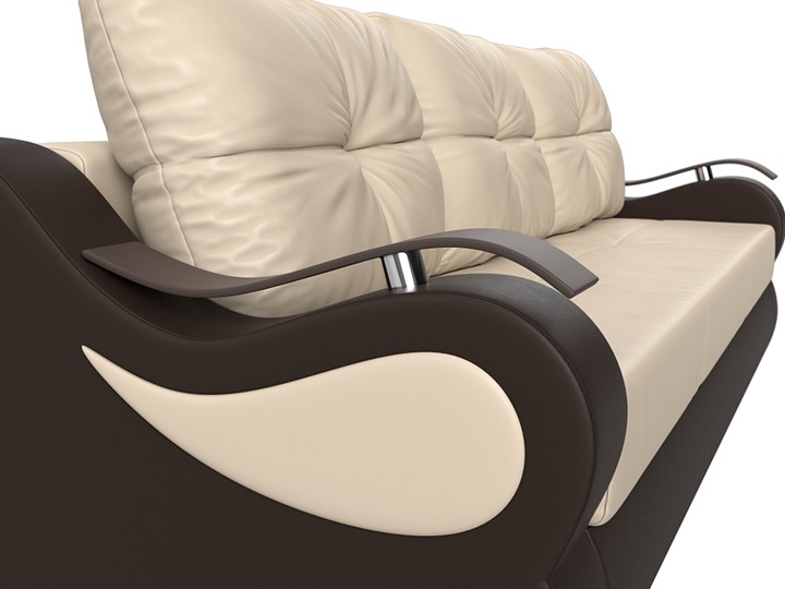 Прямой диван Меркурий еврокнижка, Бежевый/коричневый (экокожа) в Артеме - изображение 3