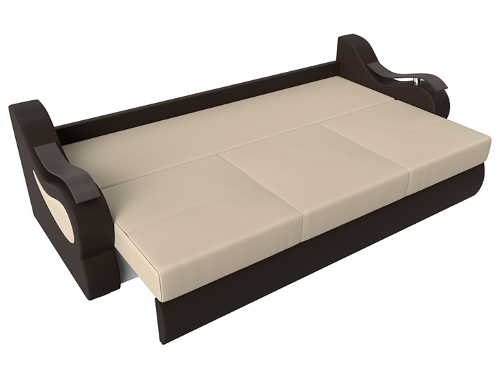 Прямой диван Меркурий еврокнижка, Бежевый/коричневый (экокожа) в Артеме - изображение 5