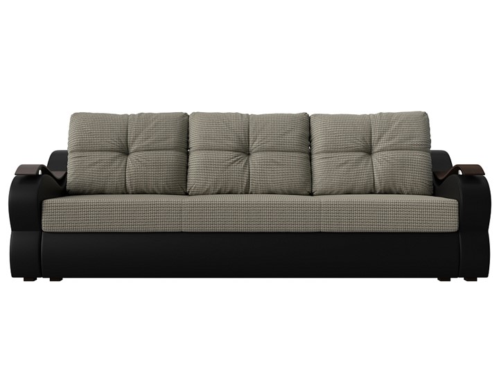 Прямой диван Меркурий еврокнижка, Корфу 02 (рогожка)/черный (экокожа) во Владивостоке - изображение 1