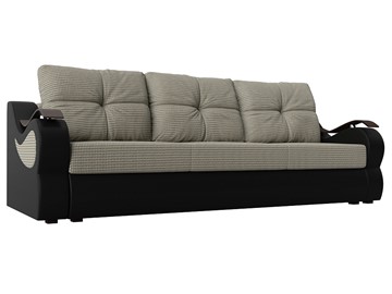Прямой диван Меркурий еврокнижка, Корфу 02 (рогожка)/черный (экокожа) во Владивостоке - предосмотр