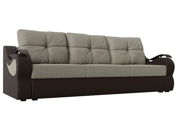 Прямой диван Меркурий еврокнижка, Корфу 02 (рогожка)/коричневый (экокожа) во Владивостоке - изображение