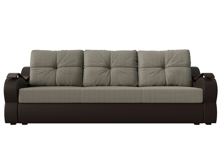 Прямой диван Меркурий еврокнижка, Корфу 02 (рогожка)/коричневый (экокожа) во Владивостоке - изображение 1