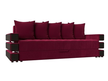 Прямой диван Венеция, Бордовый (микровельвет) Боннель во Владивостоке