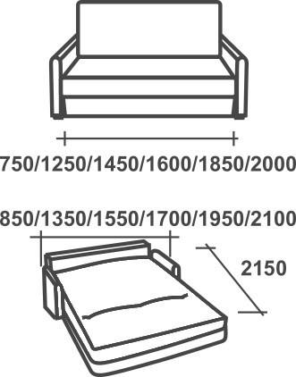 Прямой диван Аккордеон-М, 120 в Артеме - изображение 1