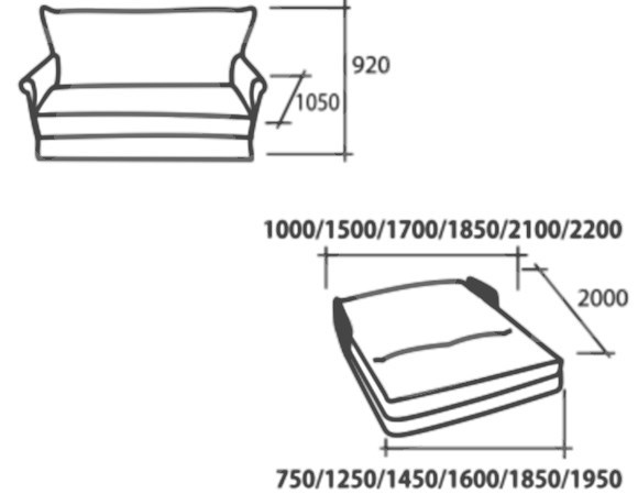 Прямой диван Аккордеон, 120 (подлокотники в ткани) в Артеме - изображение 2