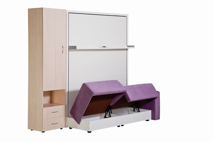 Диван Кровать-трансформер Smart (ШЛ+КД 1600+ШП+Пуф), 2 шкафа, без подлокотников в Артеме - изображение 4