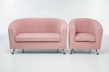 Комплект мебели Брамс  цвет розовый диван 2Д + кресло в Артеме