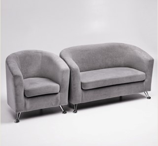 Комплект мебели Брамс  цвет серый диван 2Д + кресло в Артеме