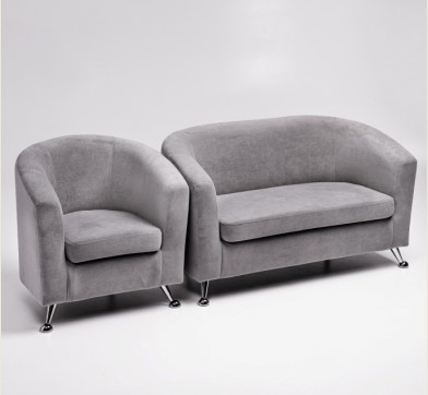 Комплект мебели Брамс  цвет серый диван 2Д + кресло во Владивостоке - изображение