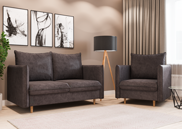 Комплект мебели диван и кресло Гримма графит в Артеме