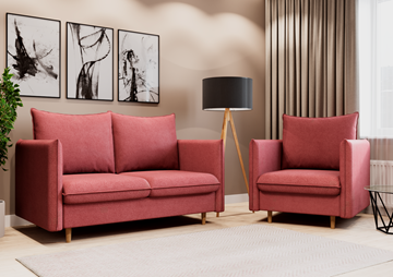 Комплект мебели диван и кресло Гримма коралл в Уссурийске