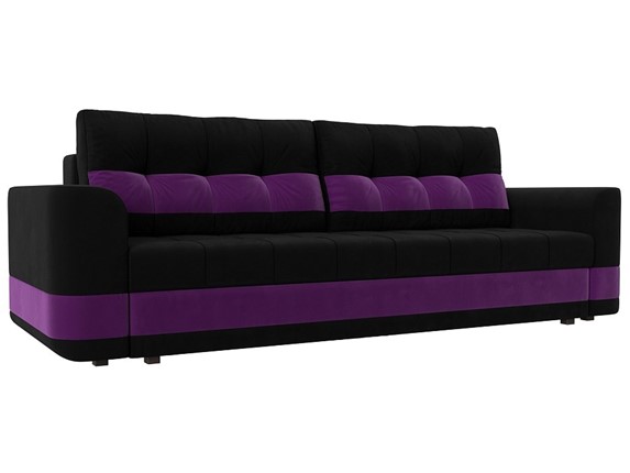 Прямой диван Честер, Черный/фиолетовый (вельвет) во Владивостоке - изображение