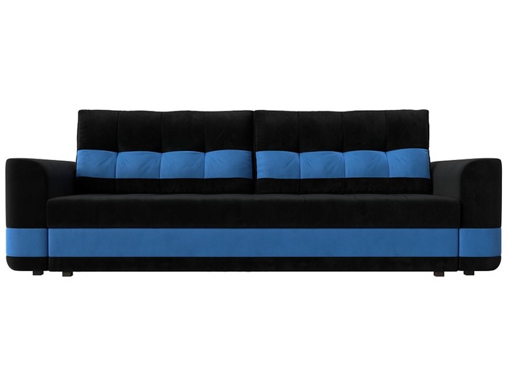 Прямой диван Честер, Черный/голубой (велюр) во Владивостоке - изображение 1