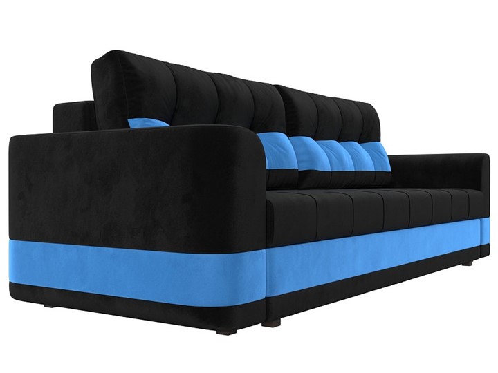 Прямой диван Честер, Черный/голубой (велюр) во Владивостоке - изображение 2