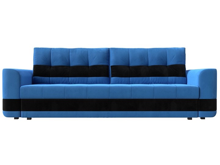 Прямой диван Честер, Голубой/черный (велюр) во Владивостоке - изображение 1