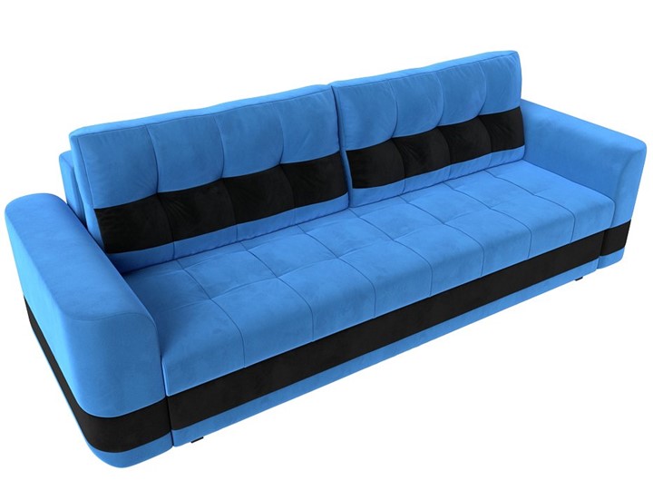 Прямой диван Честер, Голубой/черный (велюр) во Владивостоке - изображение 4