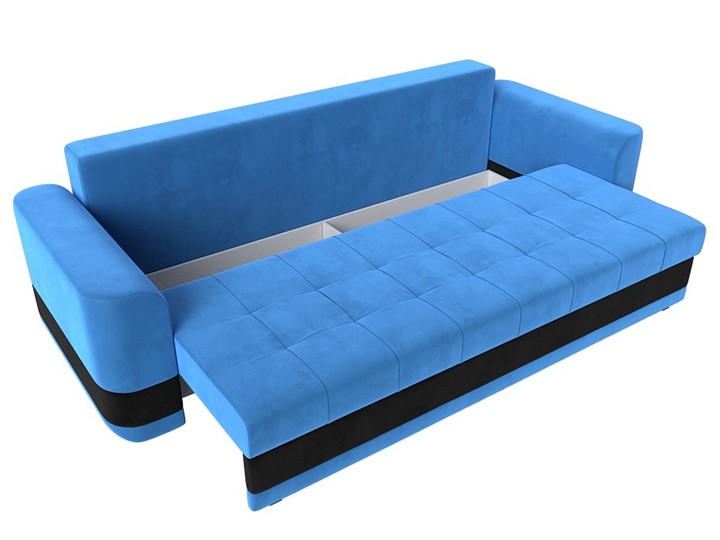 Прямой диван Честер, Голубой/черный (велюр) во Владивостоке - изображение 5