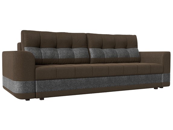 Прямой диван Честер, Коричневый/серый (рогожка) во Владивостоке - изображение