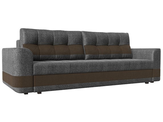 Прямой диван Честер, Серый/коричневый (рогожка) во Владивостоке - изображение