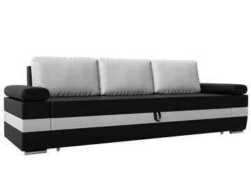 Прямой диван Канкун, Черный/Белый (экокожа) НПБ во Владивостоке - предосмотр