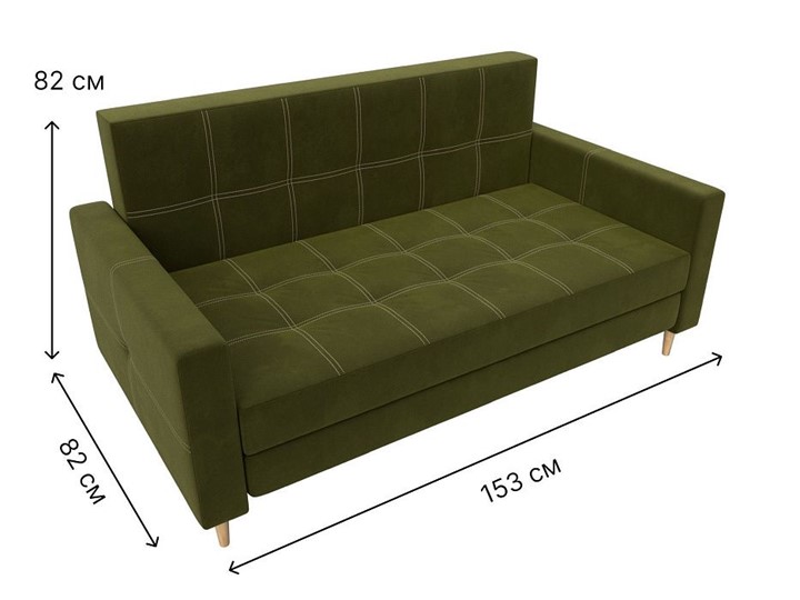 Прямой диван Лига-038, Зеленый (микровельвет) во Владивостоке - изображение 7