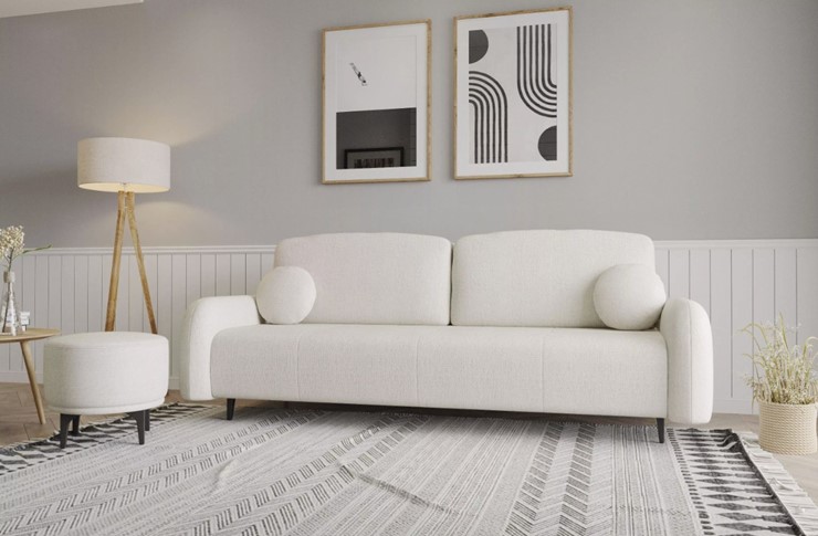 Прямой диван Монблан 3т, Рогожка Муза 01 во Владивостоке - изображение 5