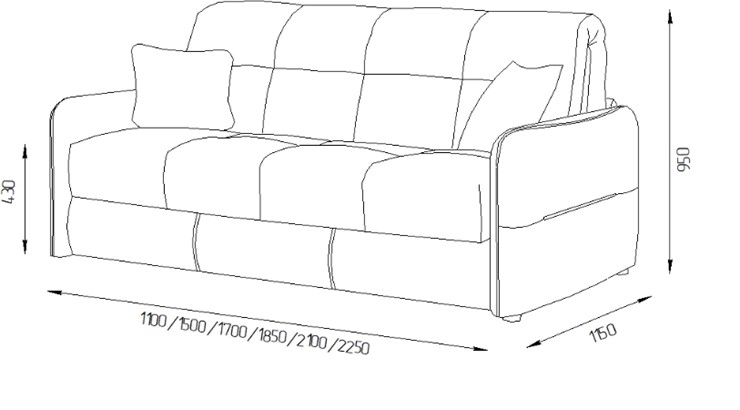 Прямой диван Токио 2 130 (ППУ) в Уссурийске - изображение 7