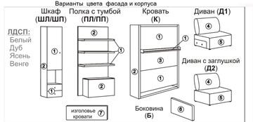 Диван Кровать-трансформер Smart (ШЛ+КД 1400+Пуф), шкаф левый, правый подлокотник во Владивостоке - предосмотр 1