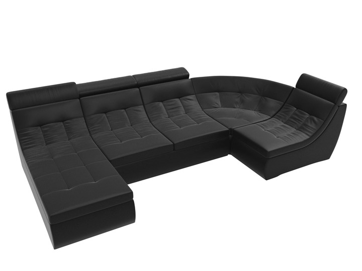 Модульный П-образный диван Холидей люкс, Черный (экокожа) во Владивостоке - изображение 5