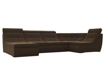 Модульный П-образный диван Холидей люкс, Коричневый (микровельвет) во Владивостоке