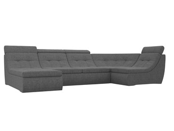 Модульный П-образный диван Холидей люкс, Серый (рогожка) в Уссурийске