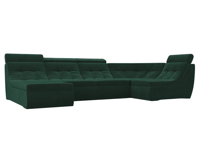 Модульный П-образный диван Холидей люкс, Зеленый (велюр) во Владивостоке - изображение