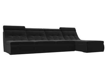 Модульный угловой диван Холидей люкс, Черный (микровельвет) в Находке