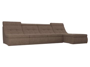 Модульный угловой диван Холидей люкс, Коричневый (рогожка) в Артеме