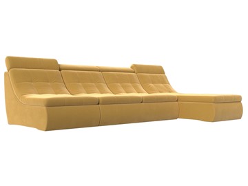 Модульный угловой диван Холидей люкс, Желтый (микровельвет) в Уссурийске