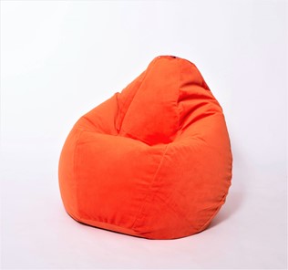 Кресло-мешок Груша большое, велюр однотон, оранжевое в Находке