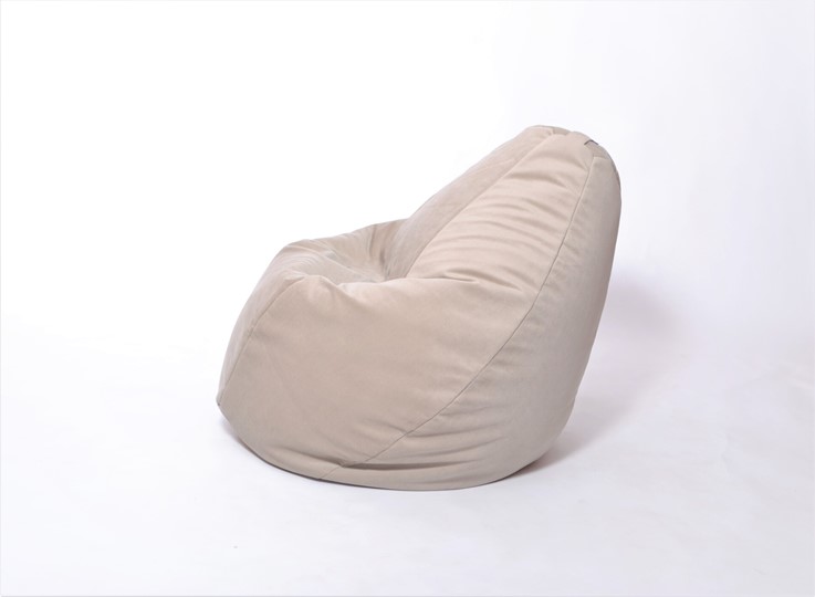Кресло-мешок Груша большое, велюр однотон, бежевое в Артеме - изображение 2