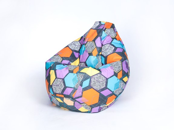 Кресло-мешок Груша среднее, велюр принт, геометрия во Владивостоке - изображение