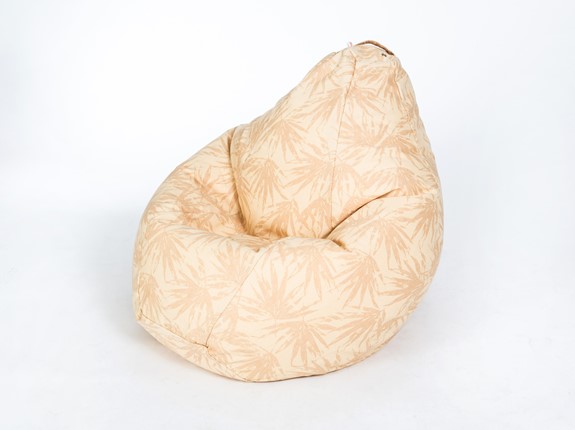 Кресло-мешок Груша среднее, жаккард, бежевые листья в Артеме - изображение