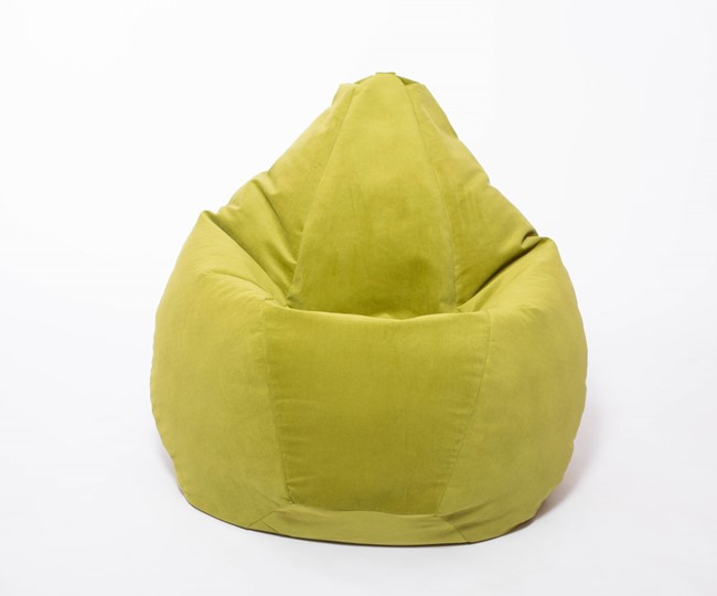Кресло-мешок Груша малое, велюр однотон, травянное в Артеме - изображение 1