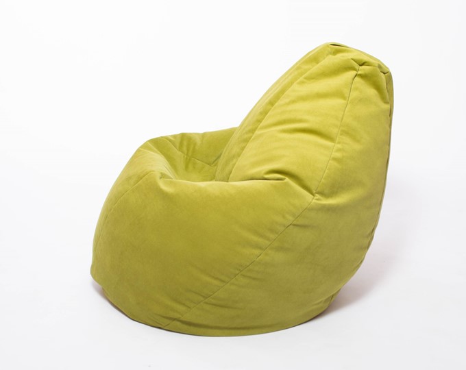 Кресло-мешок Груша малое, велюр однотон, травянное в Находке - изображение 2