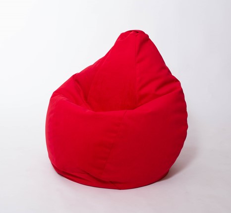 Кресло-мешок Груша большое, велюр однотон, красное в Находке - изображение