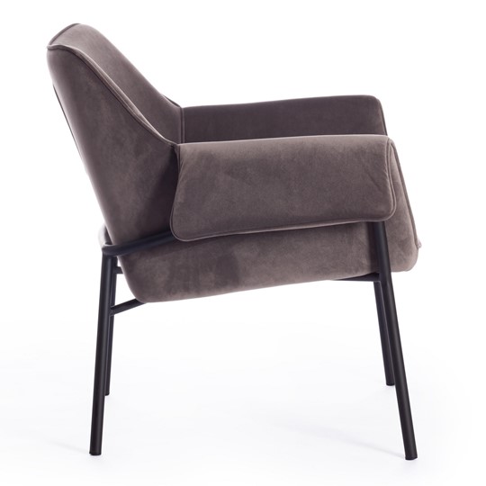 Кресло BESS (mod. 0179471) металл/вельвет, 70х71х75 см, серо-коричневый S108 (84 Brown)/черный во Владивостоке - изображение 1