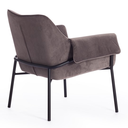 Кресло BESS (mod. 0179471) металл/вельвет, 70х71х75 см, серо-коричневый S108 (84 Brown)/черный во Владивостоке - изображение 2