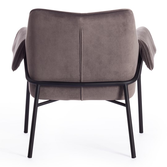 Кресло BESS (mod. 0179471) металл/вельвет, 70х71х75 см, серо-коричневый S108 (84 Brown)/черный во Владивостоке - изображение 3