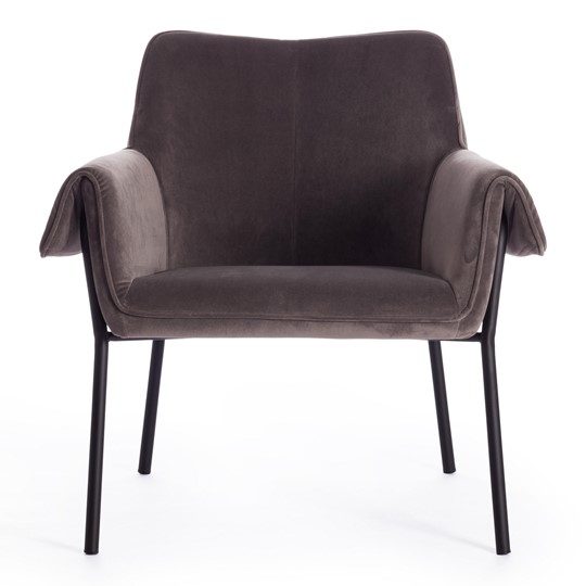 Кресло BESS (mod. 0179471) металл/вельвет, 70х71х75 см, серо-коричневый S108 (84 Brown)/черный во Владивостоке - изображение 4
