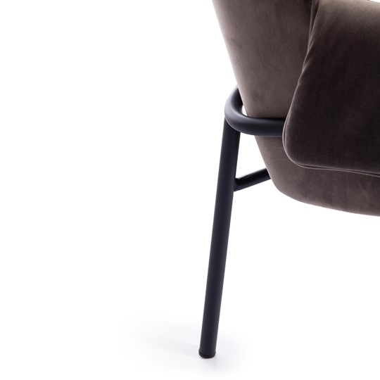 Кресло BESS (mod. 0179471) металл/вельвет, 70х71х75 см, серо-коричневый S108 (84 Brown)/черный во Владивостоке - изображение 8