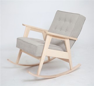 Кресло-качалка Ретро (беленый дуб / 02 - светло-серый) в Артеме